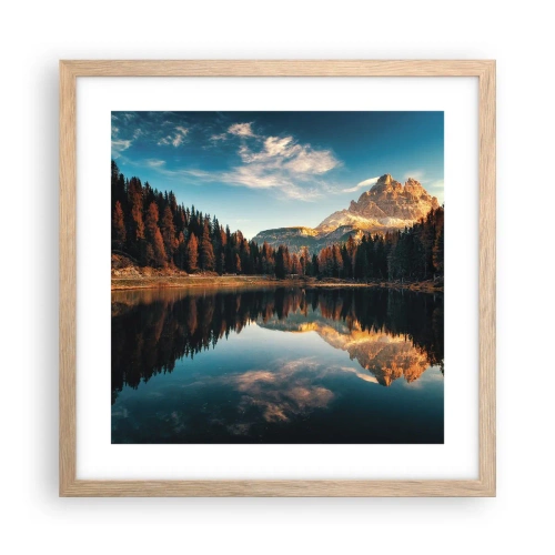Póster en marco roble claro - Paisaje duplicado - 40x40 cm