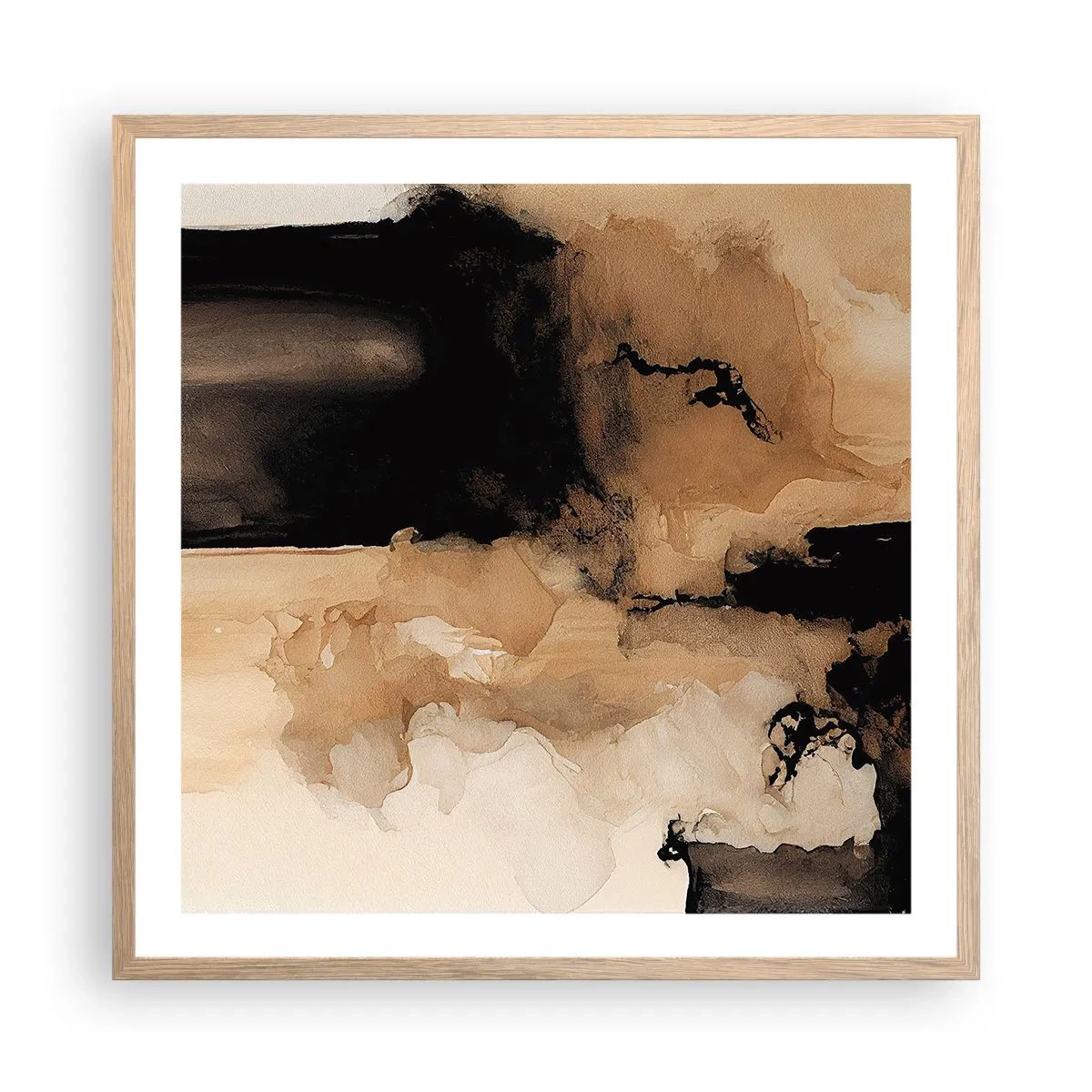 Póster en marco roble claro - Una abstracción intrigante - 60x60 cm