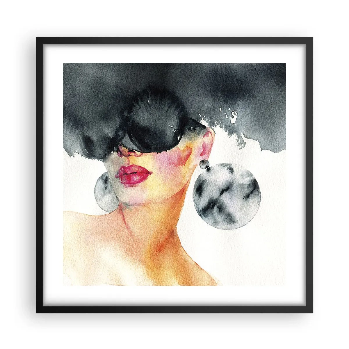 Póster en marco negro - El secreto de la elegancia - 50x50 cm