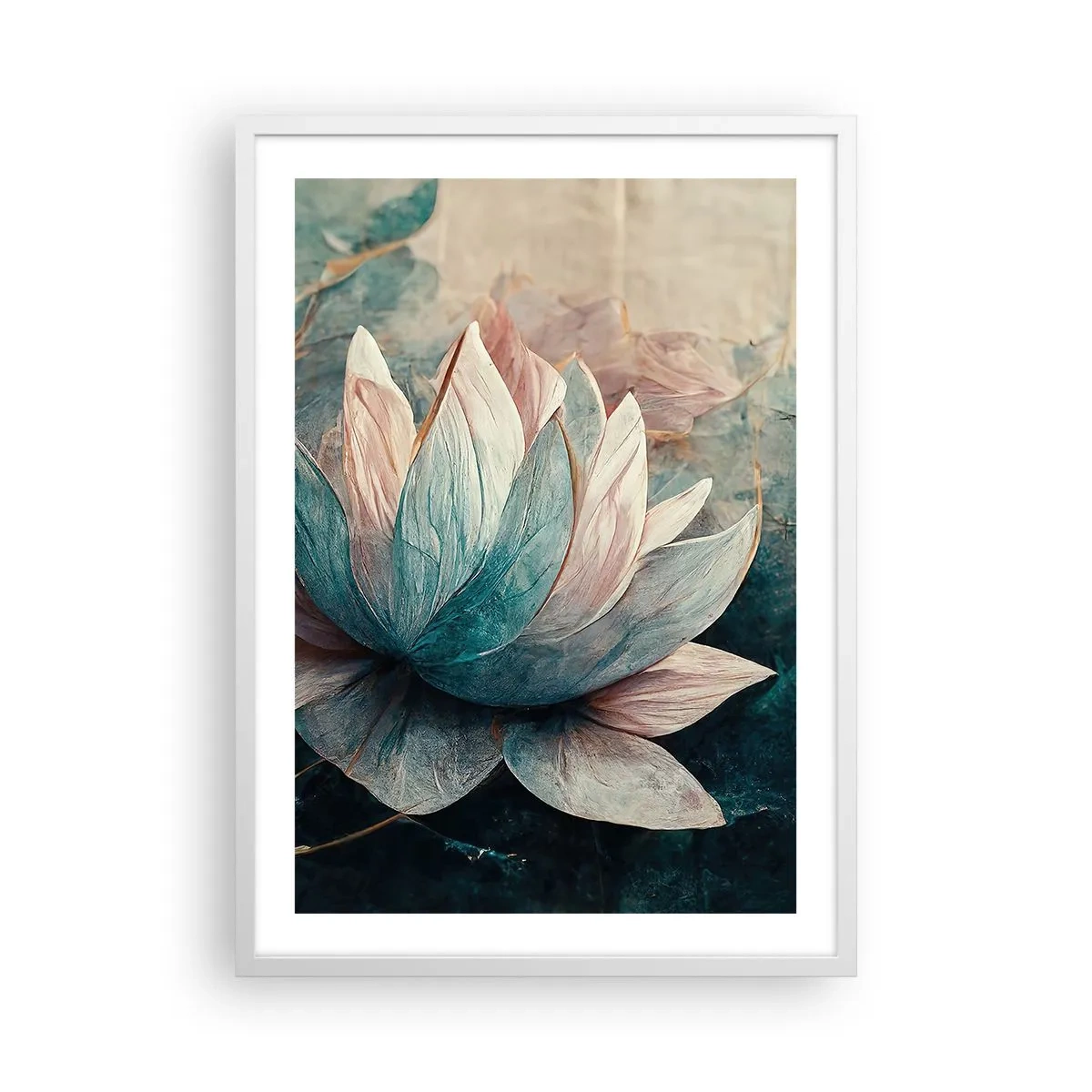 Póster en marco blanco - Estrellas de lago - 50x70 cm