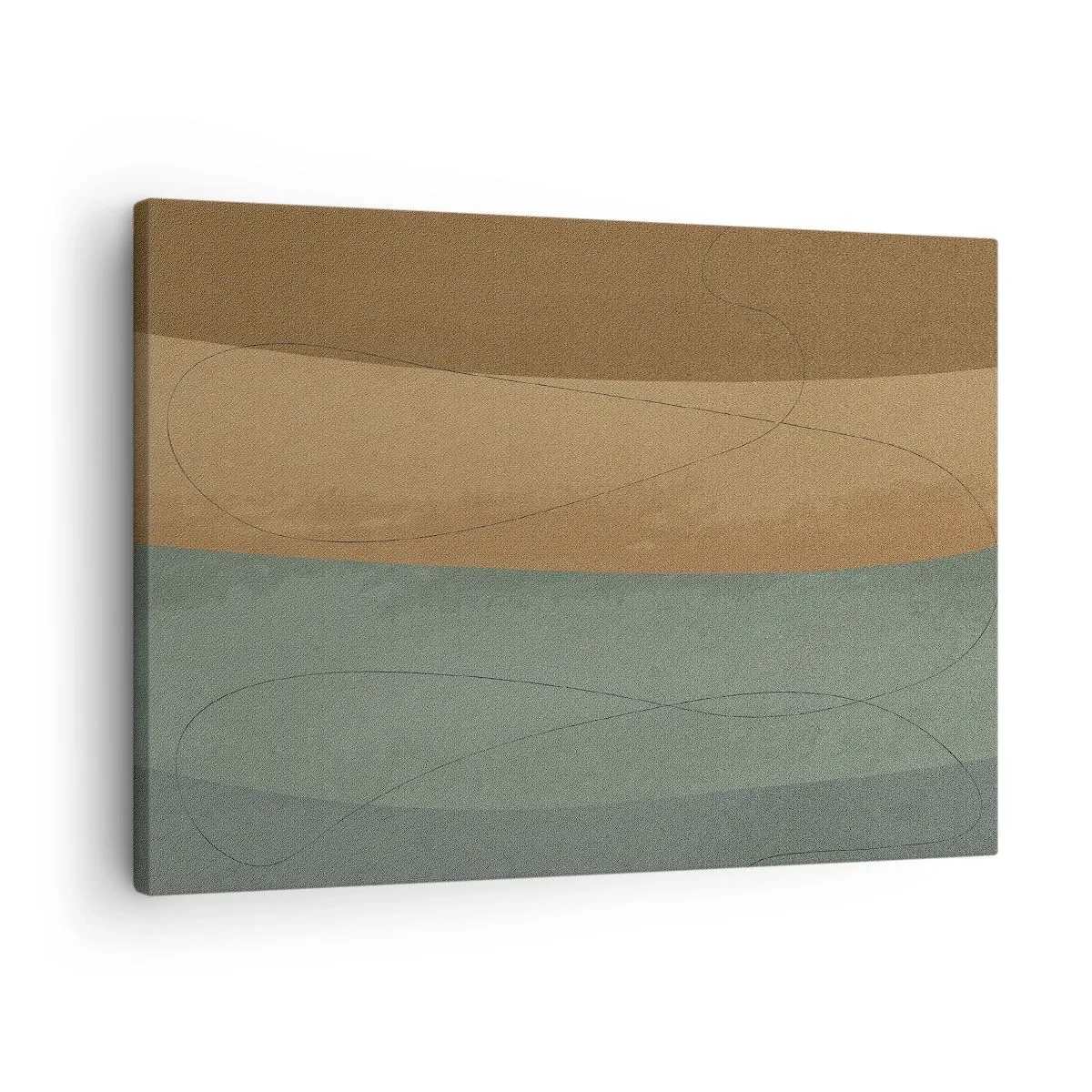 Cuadro sobre lienzo - Impresión de Imagen - Composición abstracta en tonos tierra naturales. - 70x50cm - Composición horizontal - Decoración de pared moderna para salón y dormitorio ARTTOR