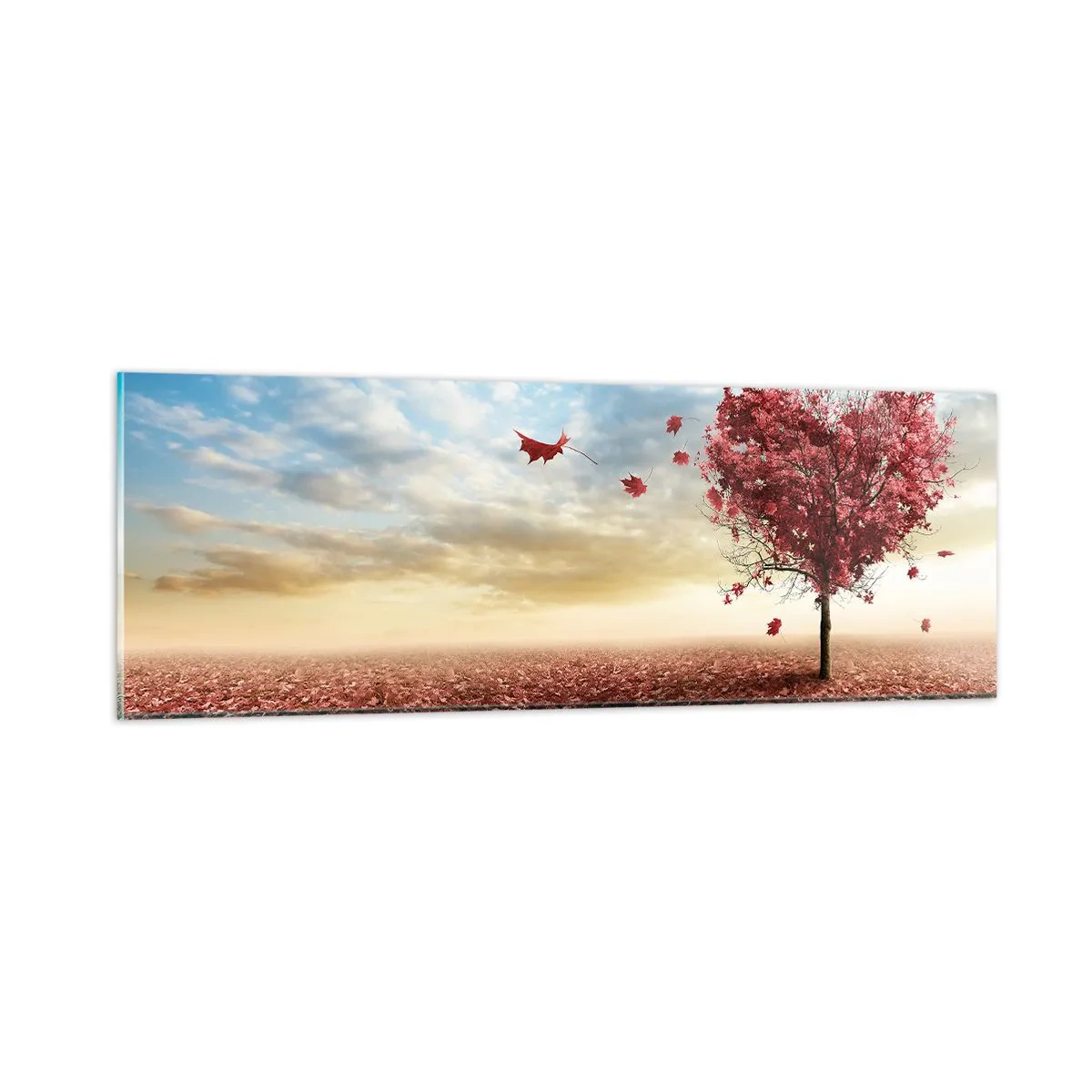 Cuadro sobre vidrio - Impresiones sobre Vidrio - Amor de otoño - 90x30 cm