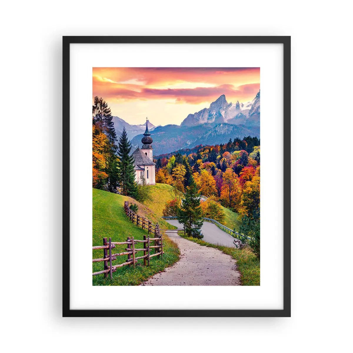 Póster en marco negro - Paisaje como una pintura - 40x50 cm
