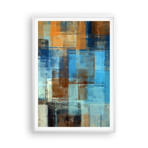 Póster en marco blanco - A través del velo azul - 70x100 cm