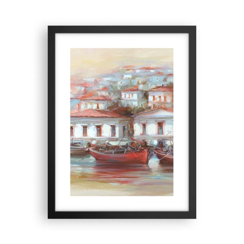 Póster en marco negro - Ciudad feliz - 30x40 cm