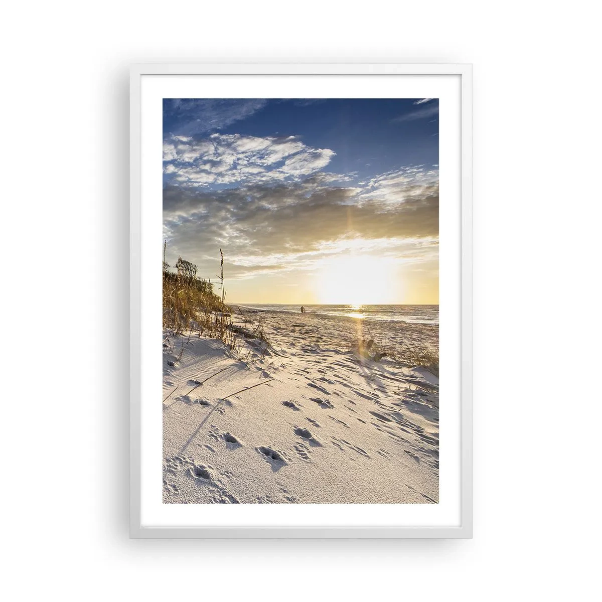 Póster en marco blanco - Invitación a un paseo - 50x70 cm