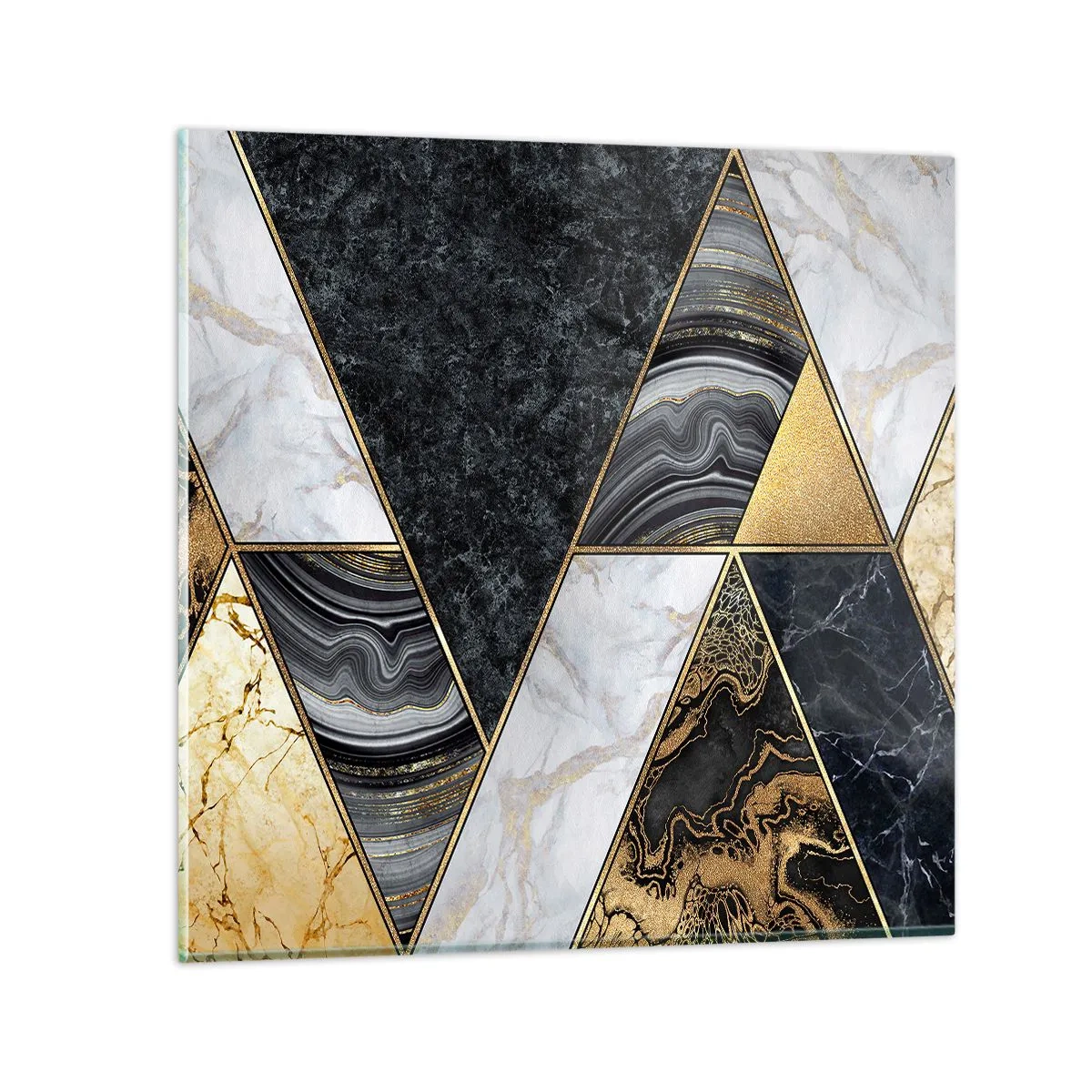 Cuadro sobre vidrio - Impresiones sobre Vidrio - Collage de piedras - 40x40 cm