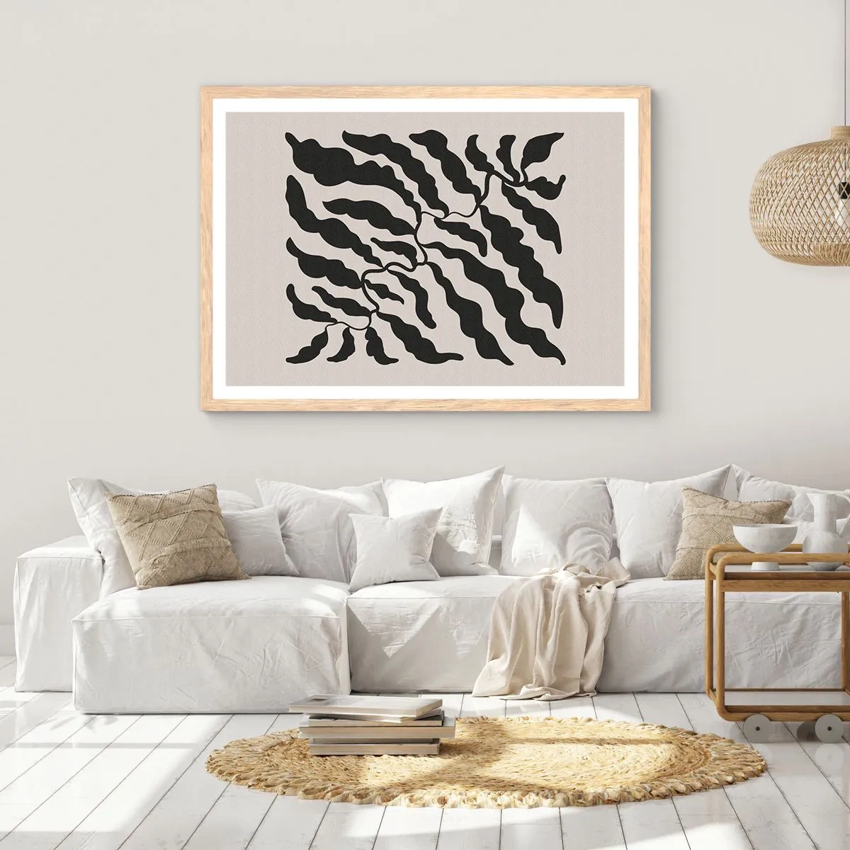 Póster en marco roble claro - La naturaleza de un cuadrado - 100x70 cm