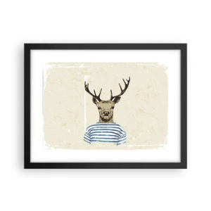 Póster en marco negro - Porque me gustan las camisas de rayas - 40x30 cm