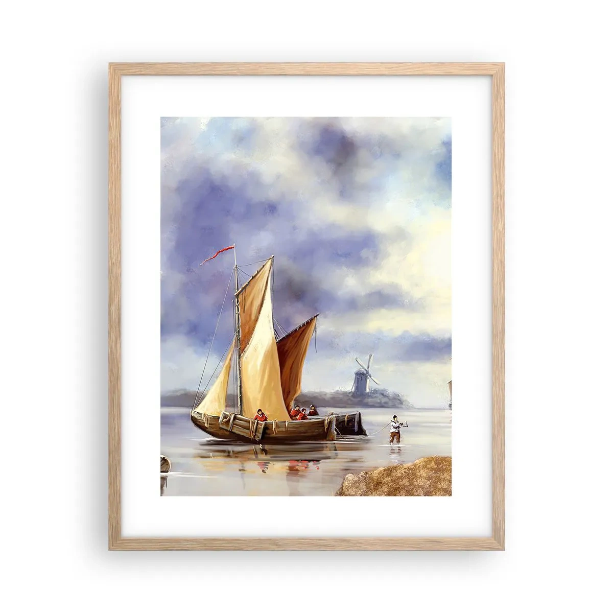 Póster en marco roble claro - El regreso de los marineros - 40x50 cm