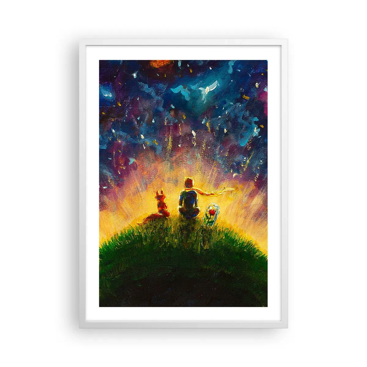 Póster en marco blanco - Amor y amistad - lo único entero - 50x70 cm