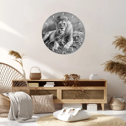 Reloj de pared - Reloj de vidrio - La siesta real - 40x40 cm