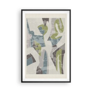 Póster en marco negro - Composición tras vidriera - 61x91 cm