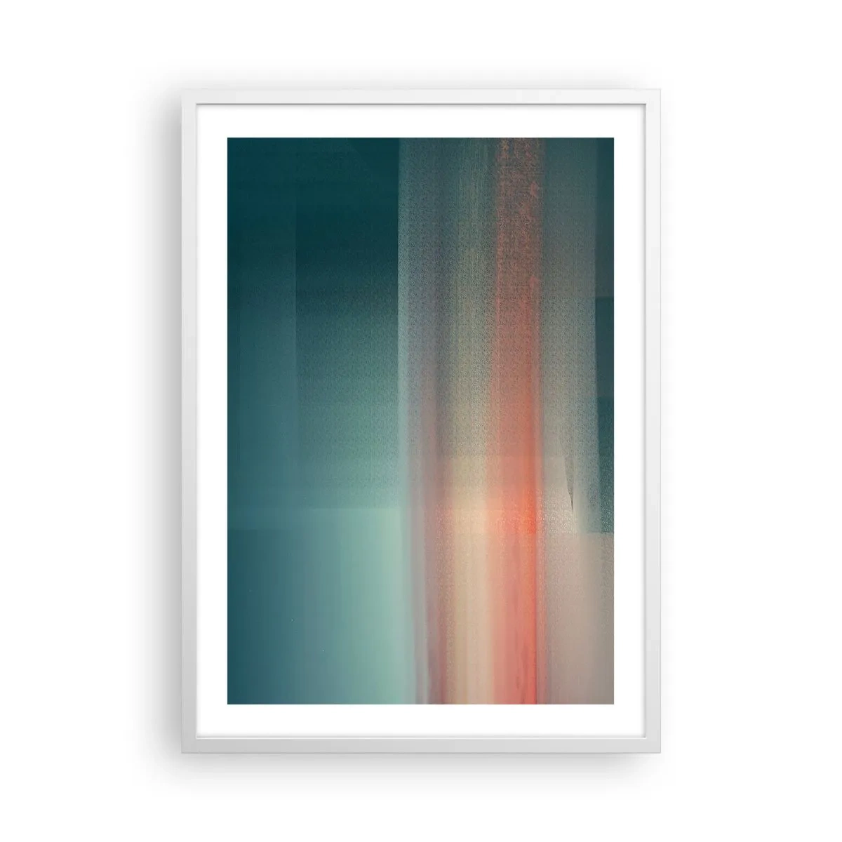 Póster en marco blanco - Abstracción: ondas de luz - 50x70 cm