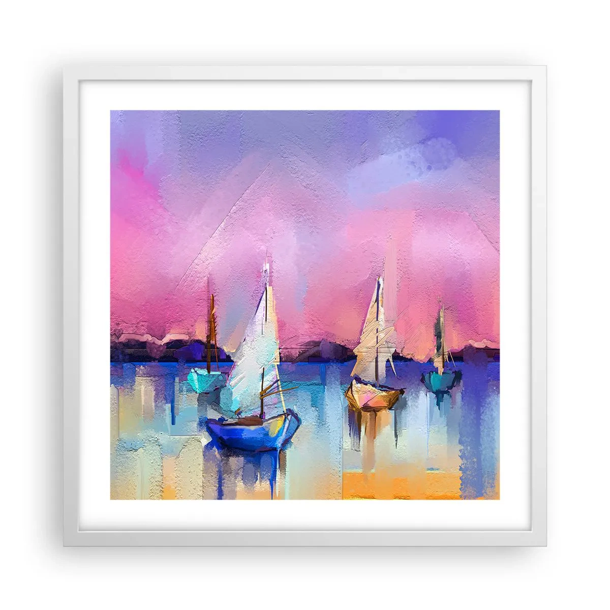 Póster en marco blanco - Dirección alta mar - 50x50 cm