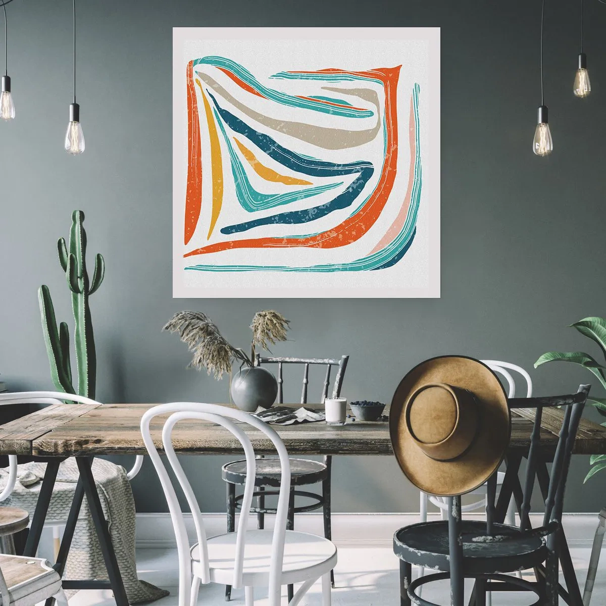 Póster - Abstracción sonriente y amistosa - 60x60 cm