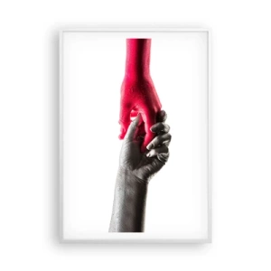 Póster en marco blanco - Juntos, aunque diferentes - 70x100 cm