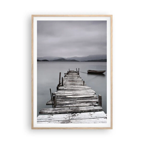 Póster en marco roble claro - Mañana partimos - 70x100 cm