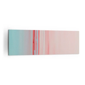 Cuadro sobre lienzo - Impresión de Imagen - Líneas pastel en tonos rosa y azul en una composición minimalista. - 160x50cm - Abstracción al amanecer - Decoración de pared moderna para salón y dormitorio ARTTOR