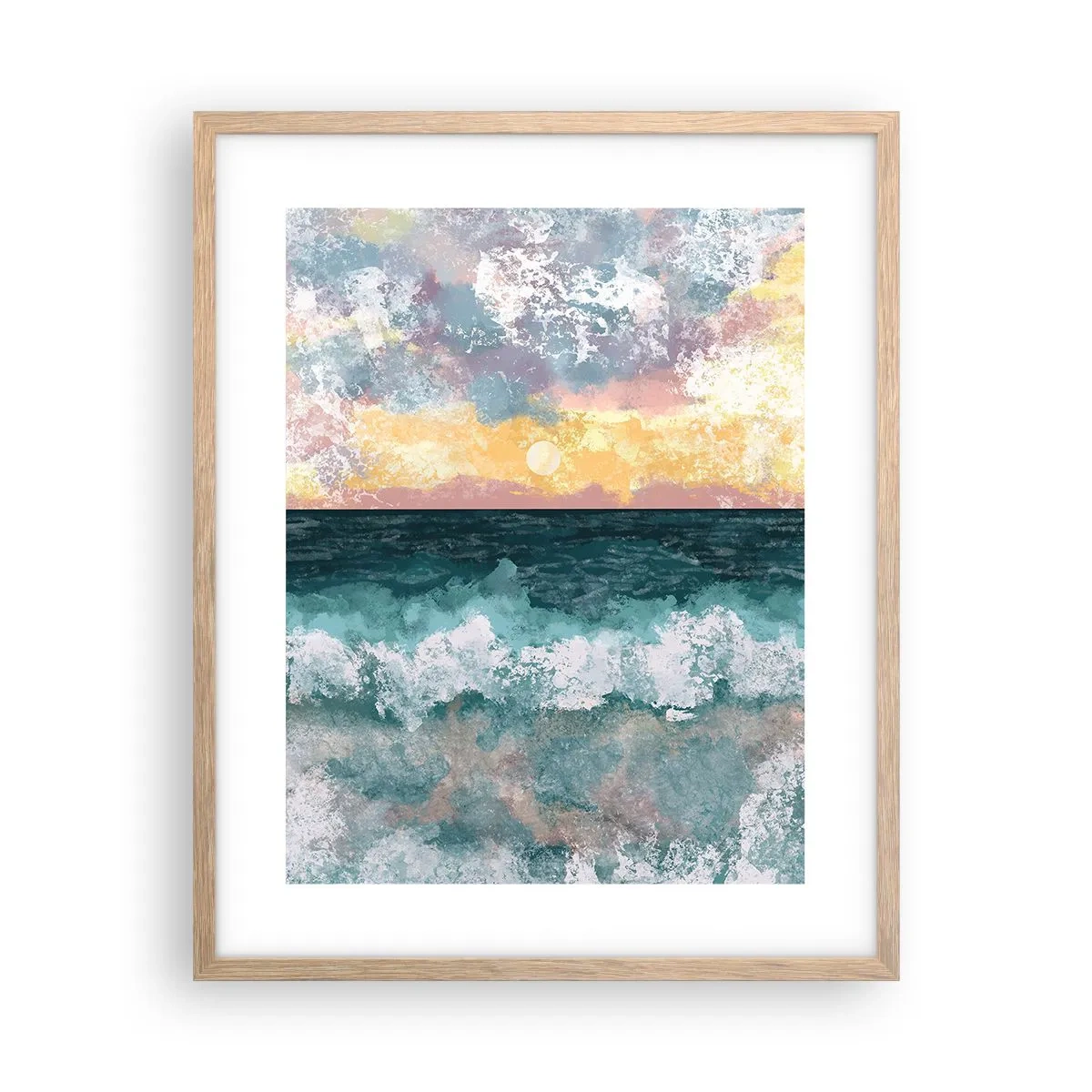 Póster en marco roble claro - Agua, luz, aire - 40x50 cm