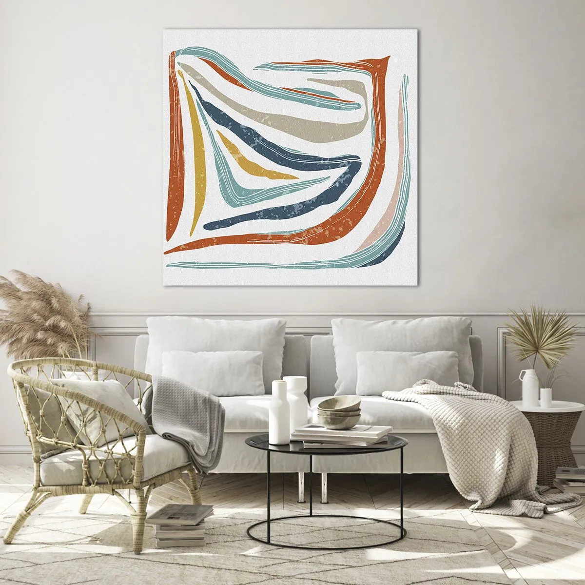 Cuadro sobre vidrio - Impresiones sobre Vidrio - Abstracción sonriente y amistosa - 60x60 cm