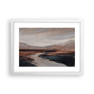 Póster en marco blanco -  Valle apacible - 40x30 cm