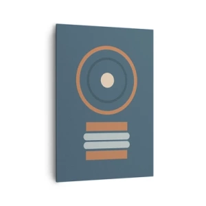 Cuadro sobre lienzo - Impresión de Imagen - Una composición geométrica con círculos y rectángulos en colores tenues. - 70x100cm - La esencia de las cosas - Decoración de pared moderna para salón y dormitorio ARTTOR