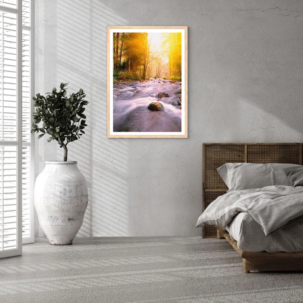 Póster en marco roble claro - Malaquita en un marco de plata y oro - 40x50 cm