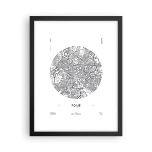 Póster en marco negro - Anatomía de Roma - 30x40 cm