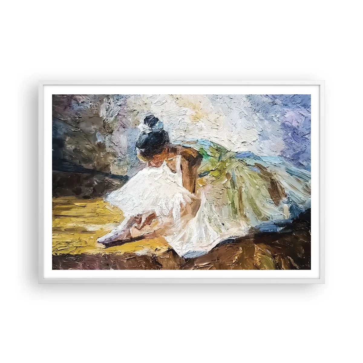 Póster en marco blanco - De un cuadro de Degas - 100x70 cm