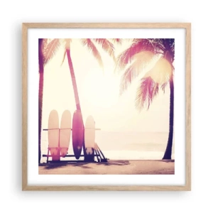 Póster en marco roble claro - Va a ser un gran día - 50x50 cm