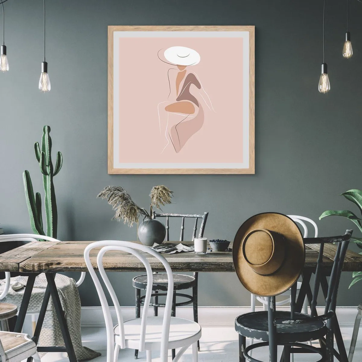 Póster en marco roble claro - Una auténtica dama - 60x60 cm