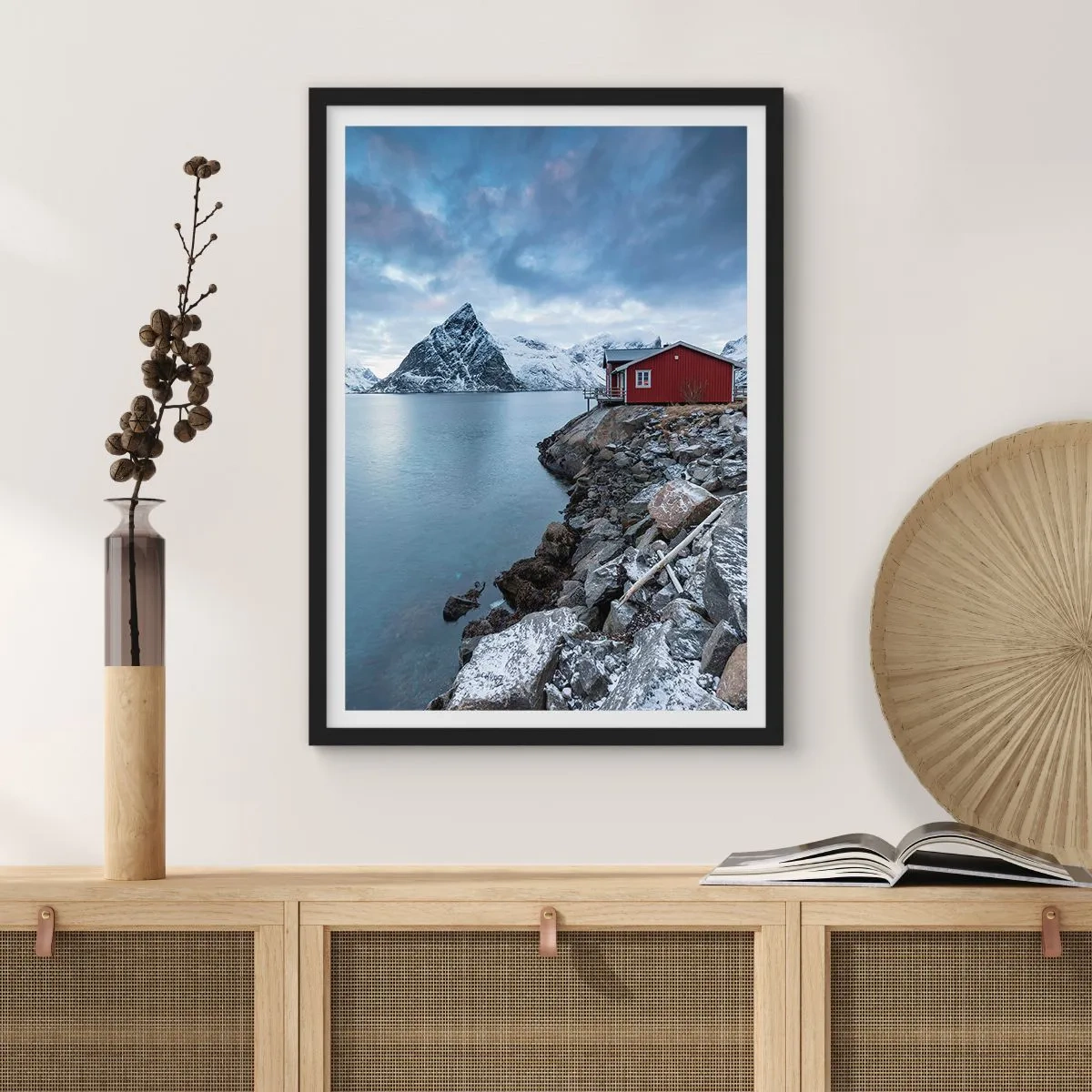 Póster en marco negro - Otoño alpino - 50x70cm - Paisaje escandinavo - Decoración de pared moderna para salón y dormitorio ARTTOR