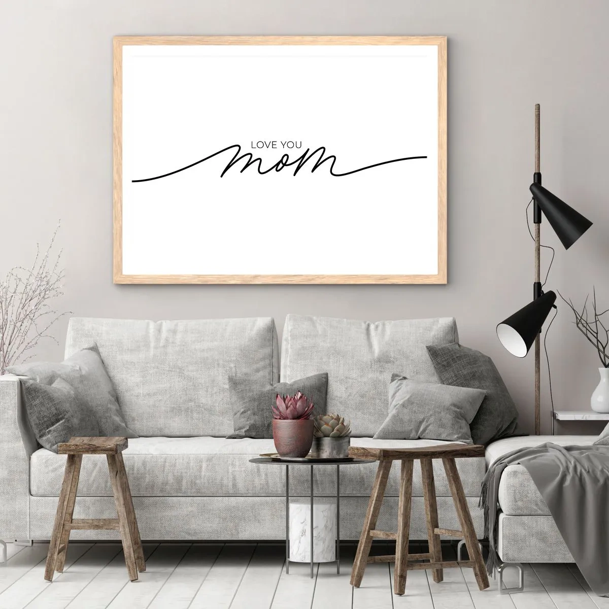 Póster en marco roble claro - Gran emoción - 50x40 cm