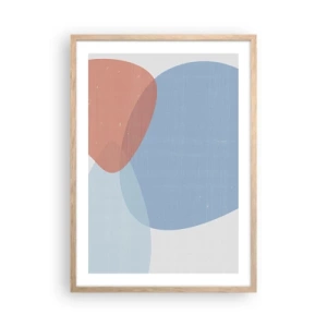 Póster en marco roble claro - Relaciones en colores pastel - 50x70 cm