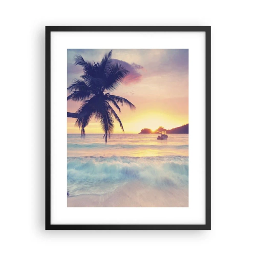 Póster en marco negro - Atardecer en la bahía - 40x50 cm