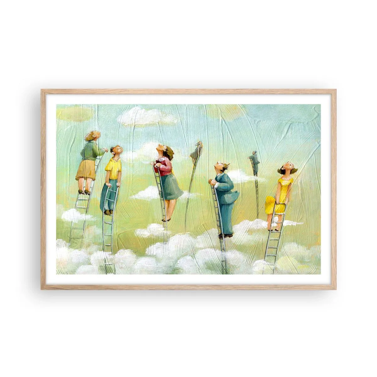 Póster en marco roble claro - Sigue tu sueño - 91x61 cm