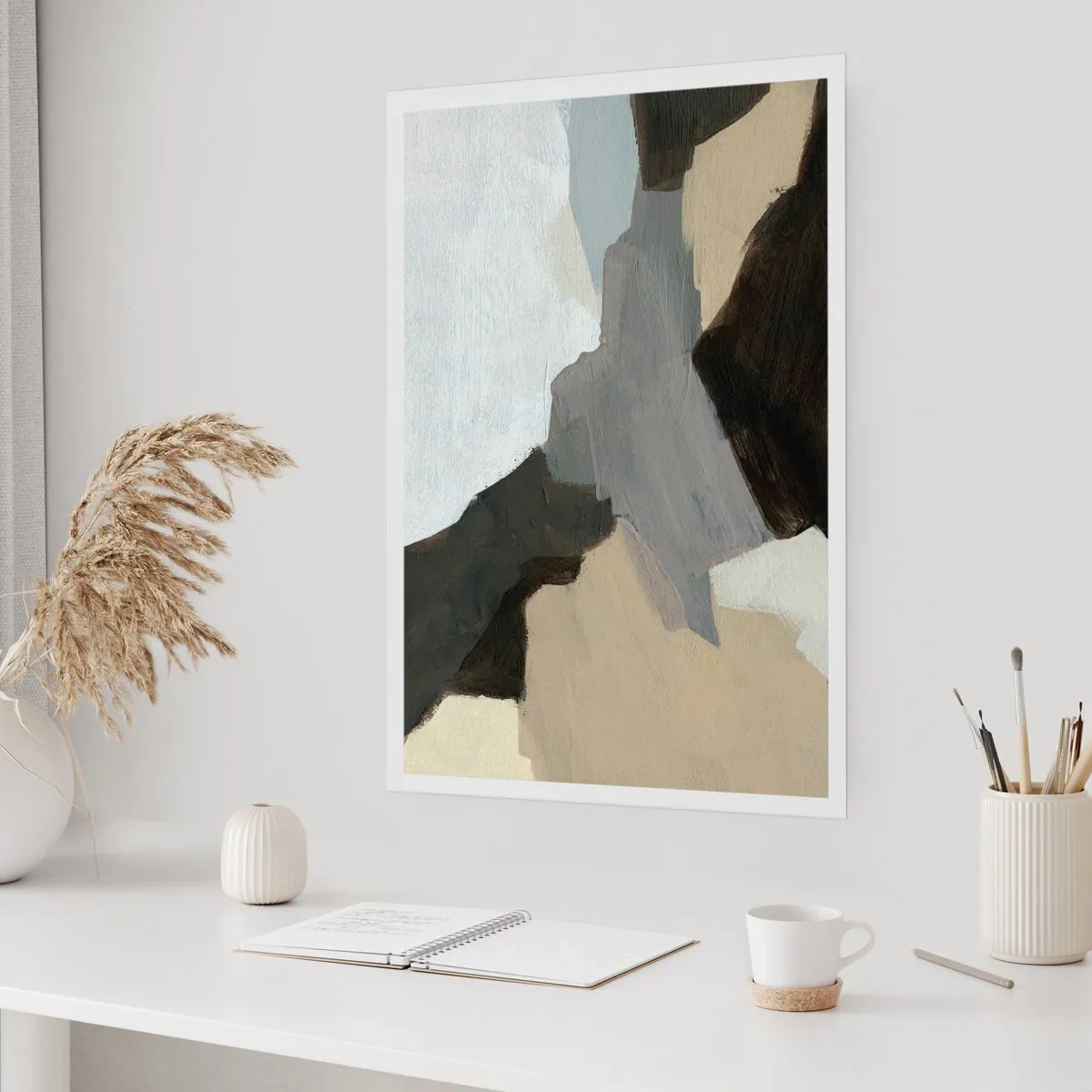 Póster - Abstracción: partes del gris - 30x40 cm