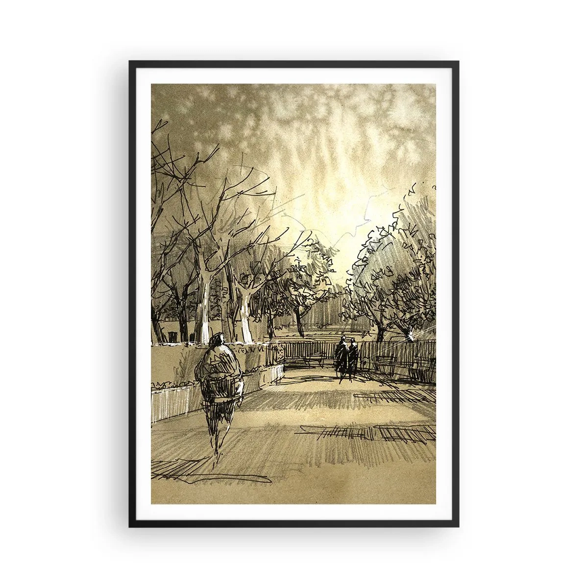 Póster en marco negro - Un momento hecho a pluma - 70x100 cm