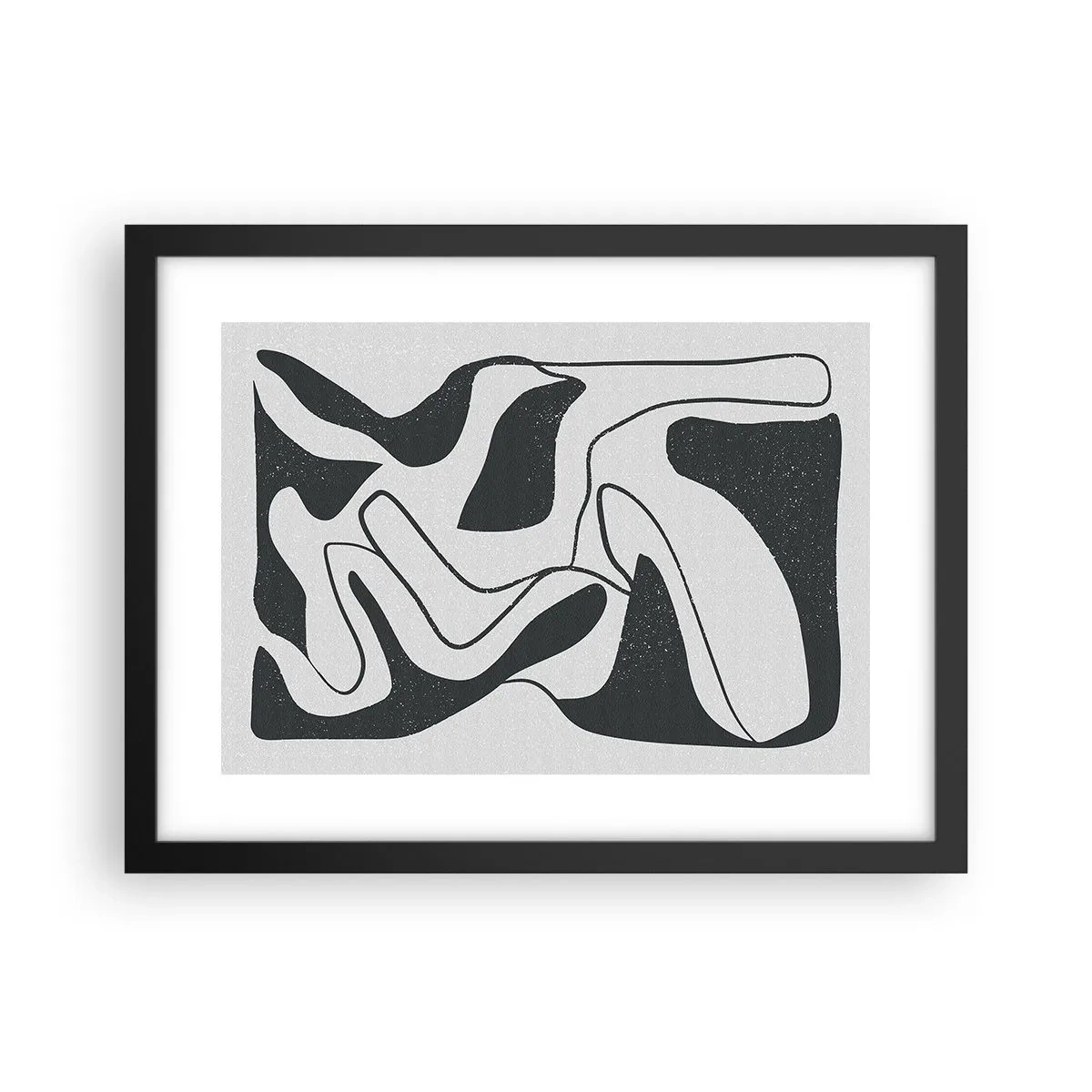 Póster en marco negro - Juego abstracto en un laberinto - 40x30 cm