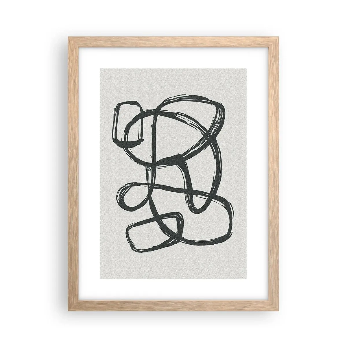 Póster en marco roble claro - Abstracción en bucle - 30x40 cm