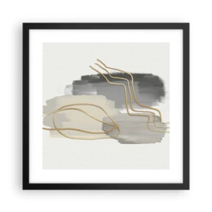 Póster en marco negro - Persistencia y movimiento - 40x40 cm