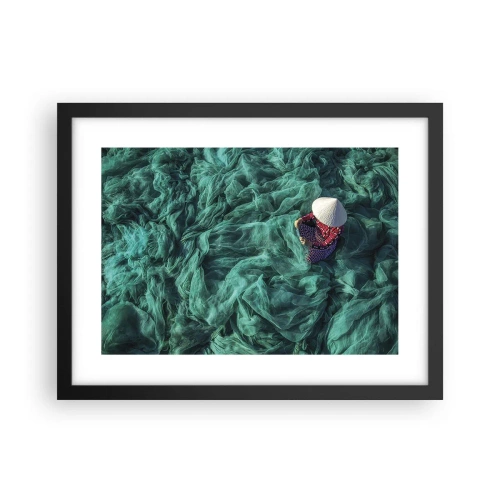 Póster en marco negro - En un mar de redes - 40x30 cm