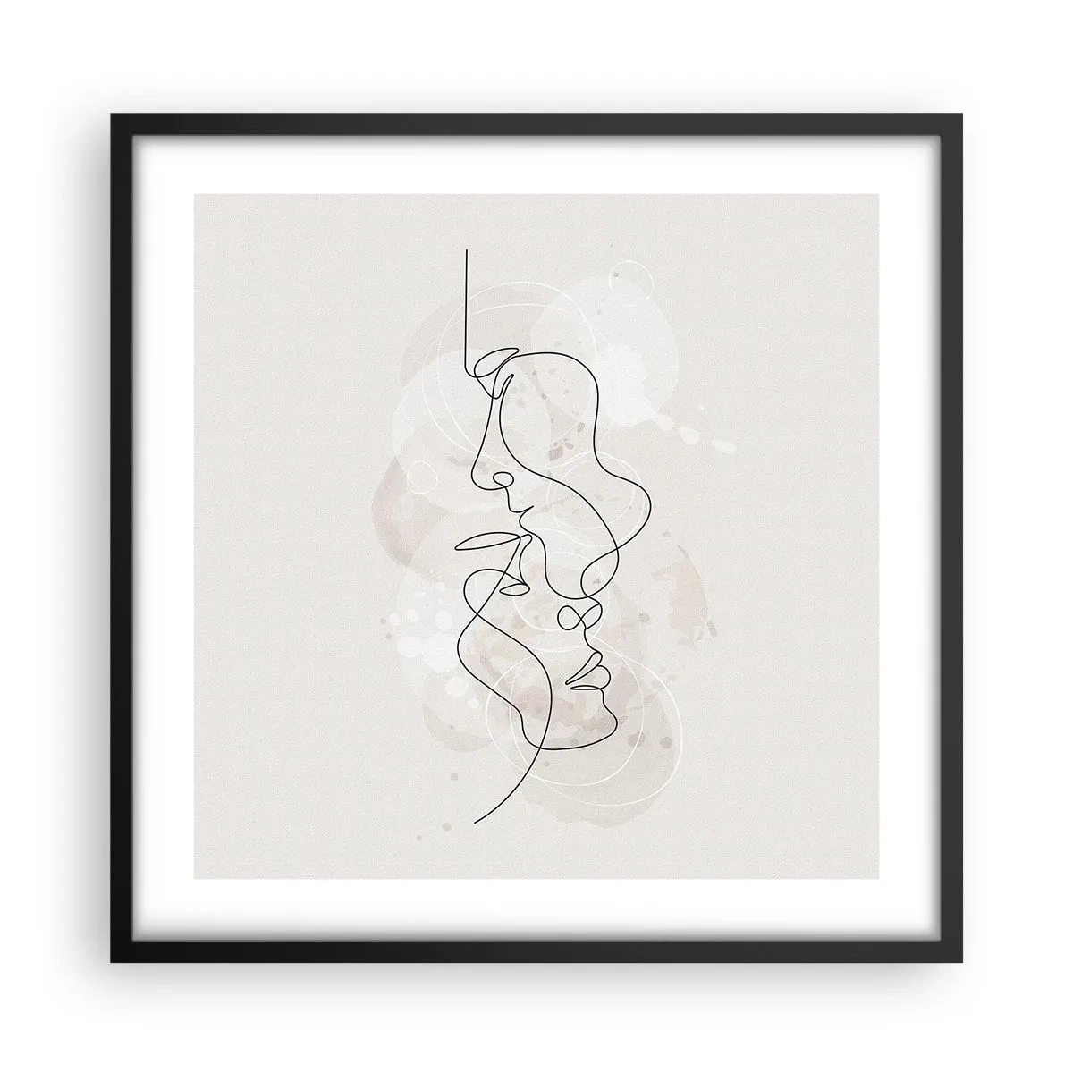 Póster en marco negro - En un abrazo - 50x50 cm