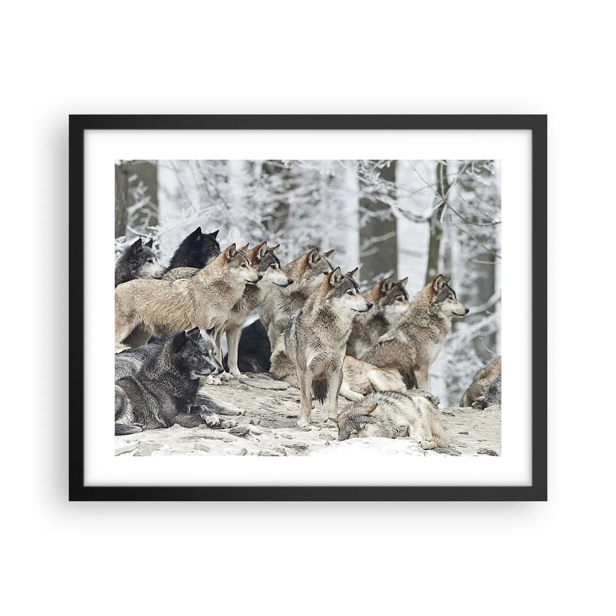 Póster en marco negro - Familiares y amigos - 50x40 cm