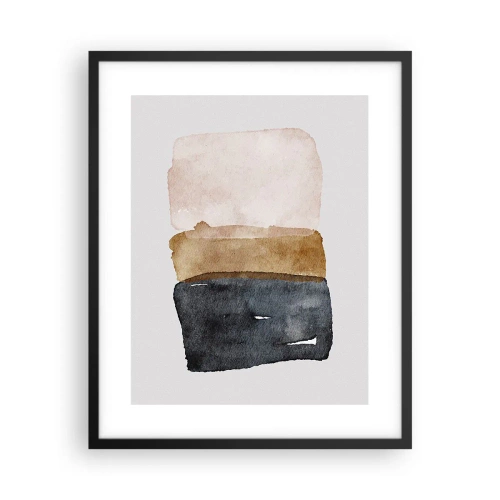 Póster en marco negro - Una composición de colores tierra - 40x50 cm
