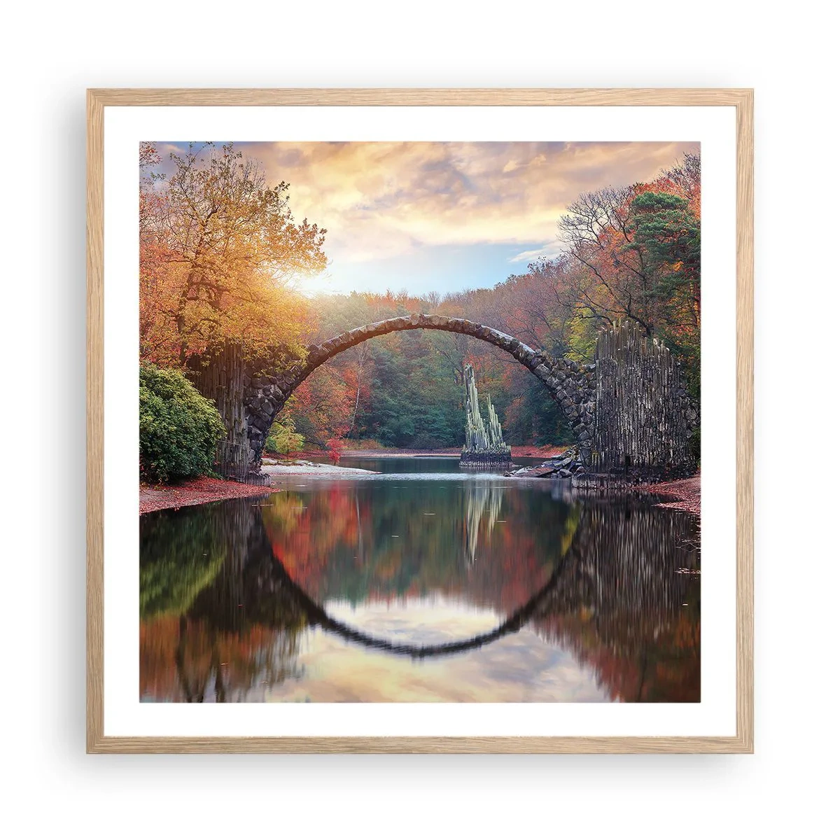 Póster en marco roble claro - Al otro lado del espejo - 60x60 cm