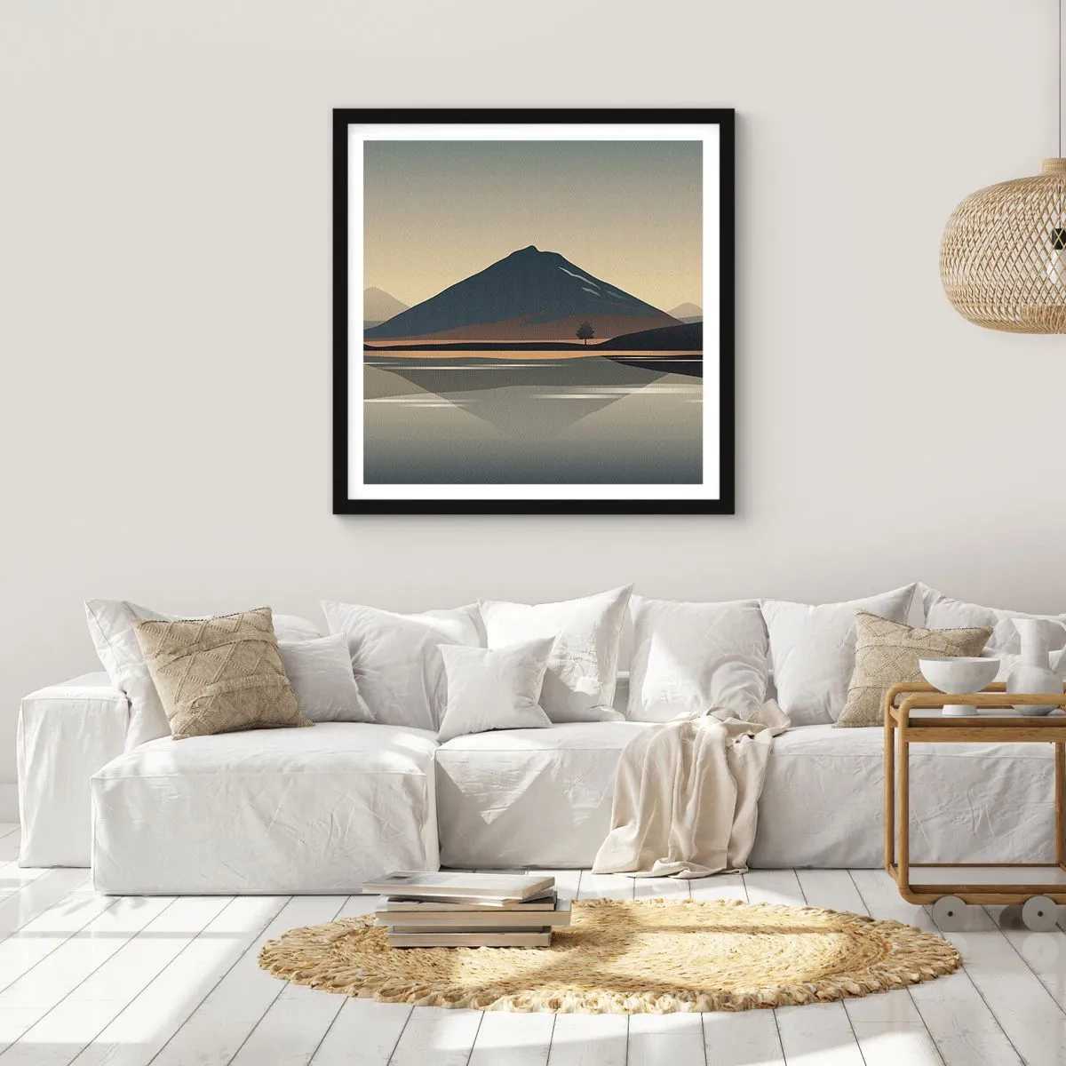 Póster en marco negro - Reflejo de espejo - 30x30 cm