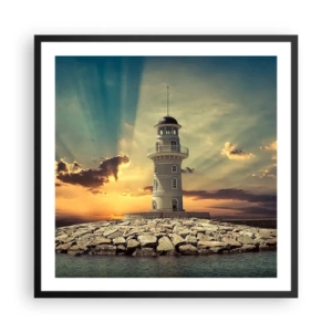 Póster en marco negro - Luz - Bondad - Belleza - 60x60 cm