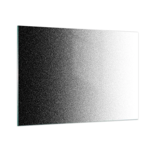 Cuadro sobre vidrio - Impresiones sobre Vidrio - Degradado en blanco y negro con efectos granulados y de luz. - 100x70cm - Hacia la luz - Decoración de pared moderna para salón y dormitorio ARTTOR